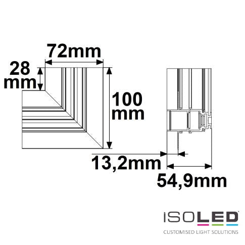 Drywall Track 48 corner rail 90° horizontal, non-current-carrying