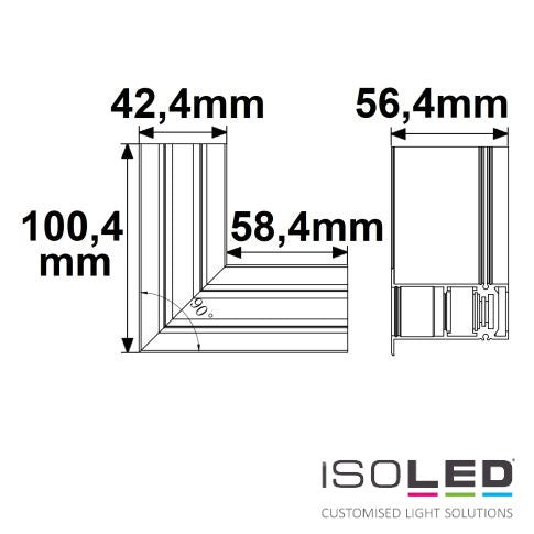 Installation Rail d'angle 48 90° horizontal, non sous tension