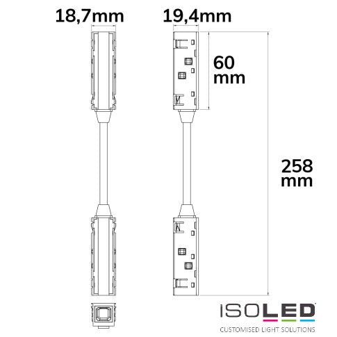 Track 48 linear connector flexible, 180° bendable, current-carrying, max. 6A, 4-pin