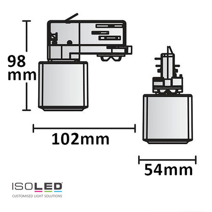 3-Phasen Adapter mit Schutzkontaktstecker, weiß, inkl. 6A Sicherung