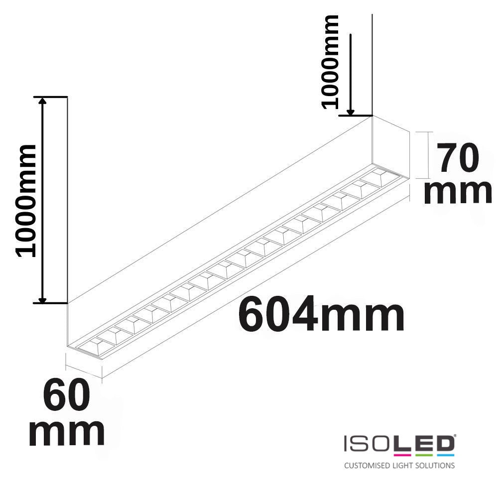 LED Aufbau/Hängeleuchte Linear Raster