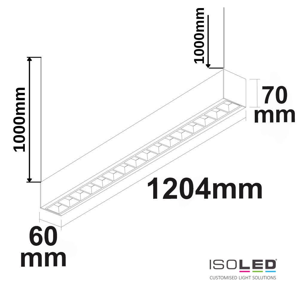 LED Aufbau/Hängeleuchte Linear Raster