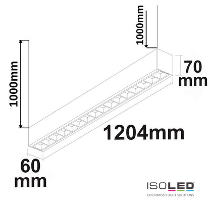 LED Aufbau/Hängeleuchte Linear Raster