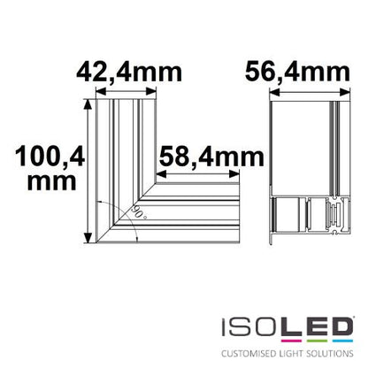 Installation Rail d'angle 48 90° horizontal, non sous tension 