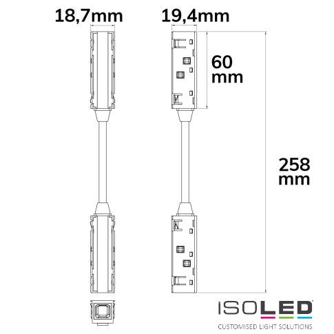 Connecteur linéaire Track 48 flexible, pliable à 180°, conducteur de courant, max. 