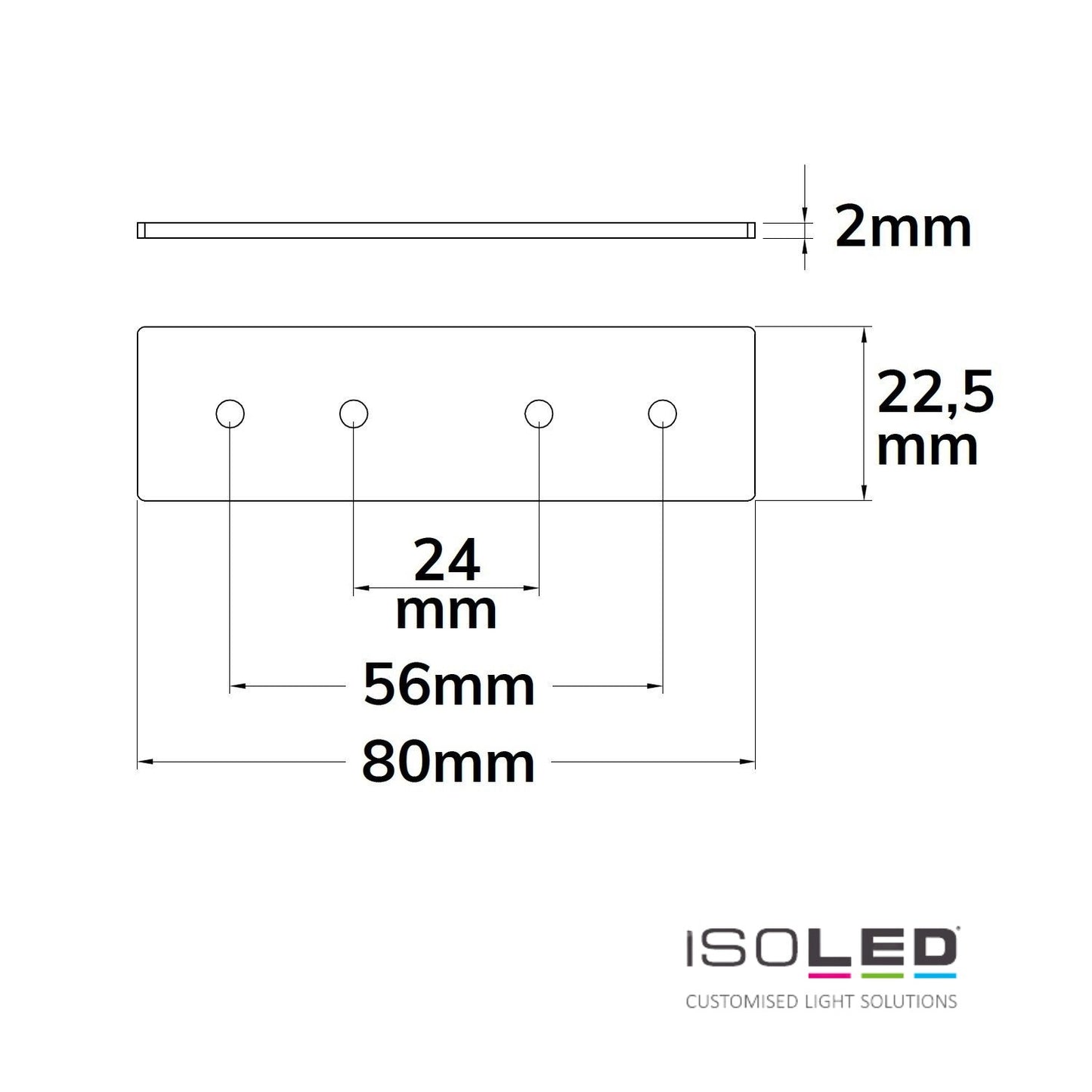 Plaque de connexion Track 48 pour rails à encastrer et en saillie, 1 pièce 