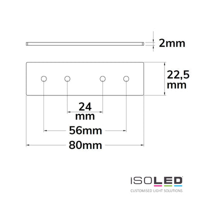 Plaque de connexion Track 48 pour rails à encastrer et en saillie, 1 pièce 