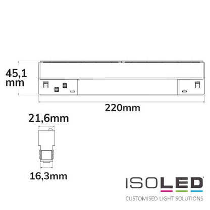 Track48 Wallwasher 22cm noir, 12W, 100° asymétrique 