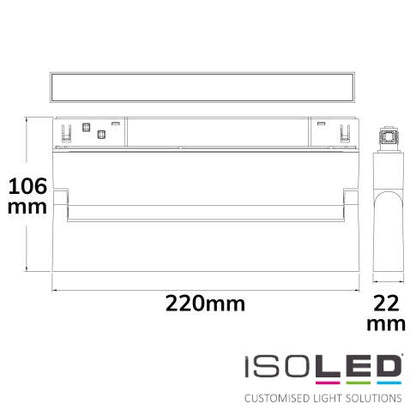 Track48 linear track spotlight 22cm black, 12W 