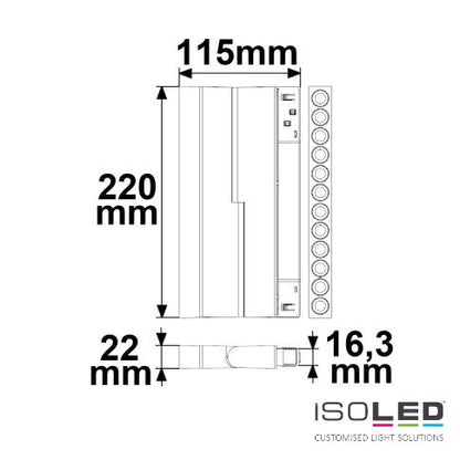 Track48 Raster-Schienen-Strahler 22cm schwarz, 12W