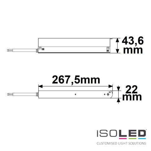 Track 48 SInline transformer black, 150W, 48V DC 