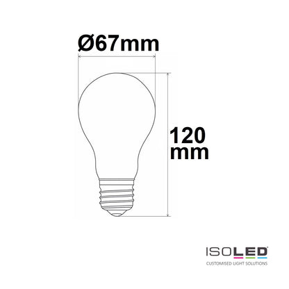 LED Birne A67, 12W, klar, 160 lm/W, warmweiß, dimmbar, E27