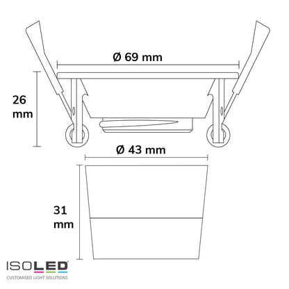 LED Einbaustrahler BACK60-68