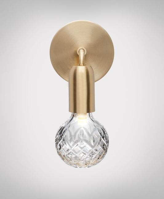 Crystal Bulb Wandleuchte Gebürstetes Messing Klar