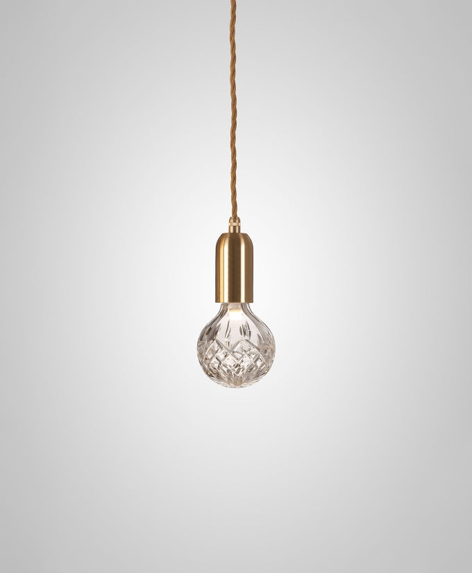 Crystal Bulb Pendelleuchte Klar Gebürstetes Messing