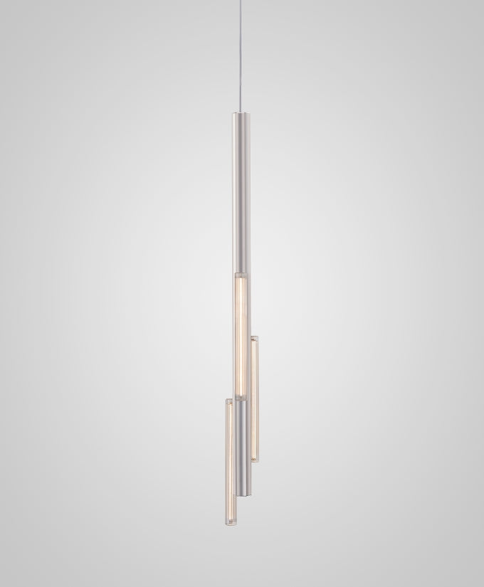 Hail 3-flammig Lang Gebürstetes Silber