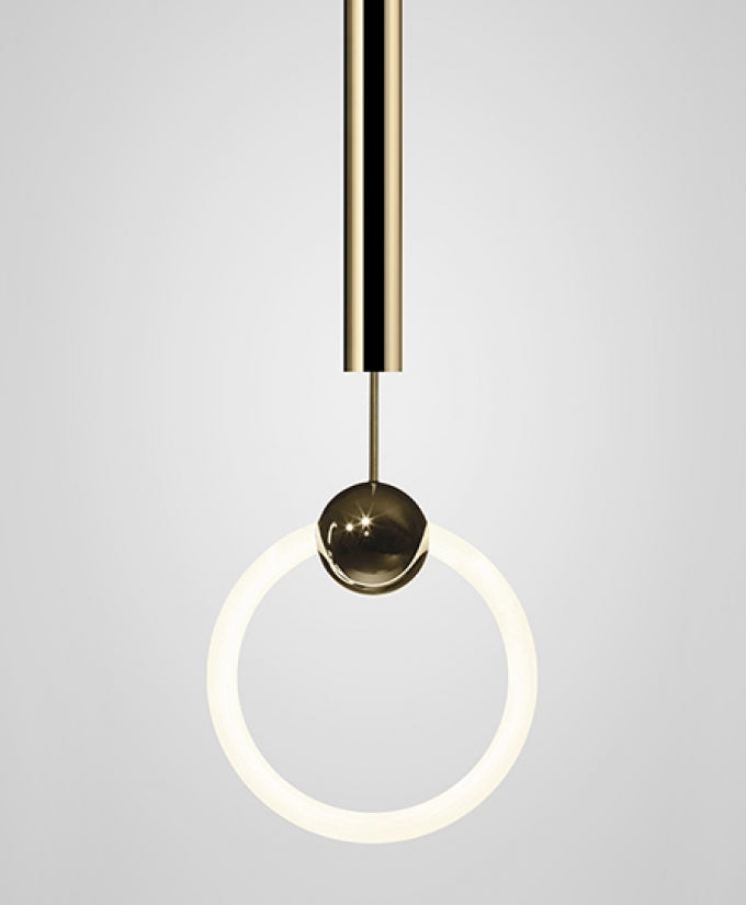 Ring Pendelleuchte Poliertes Gold